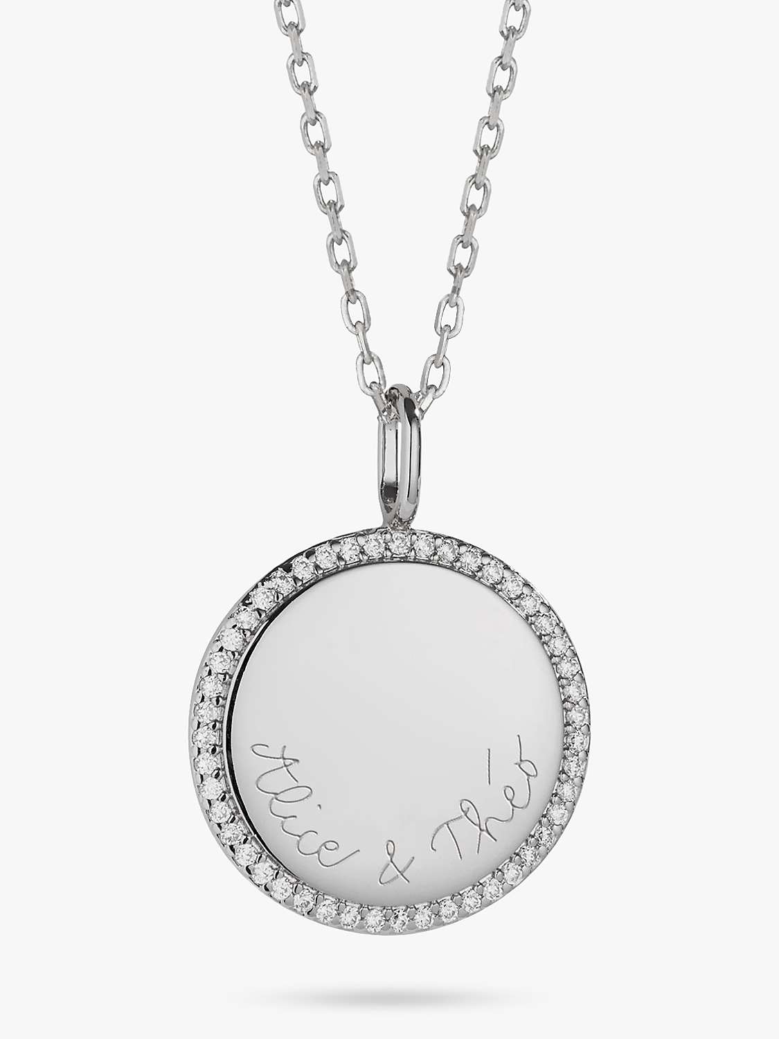 Buy Merci Maman Personalised Crystal Signature Necklace Online at johnlewis.com