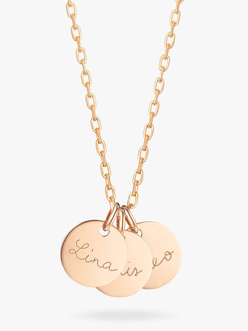 Buy Merci Maman Personalised Name 3 Disc Charm Pendant Necklace Online at johnlewis.com