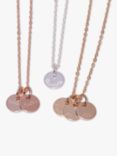 Merci Maman Personalised Name 3 Disc Charm Pendant Necklace, Gold