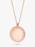 Merci Maman Personalised Beaded Disc Necklace, Rose Gold