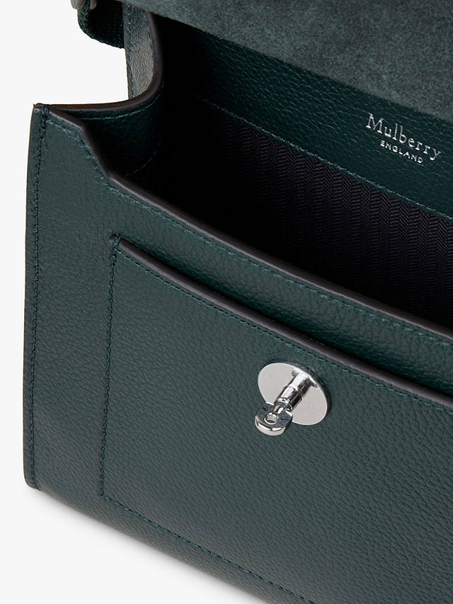 Mulberry Small Antony Small Classic Grain Leather Messenger Bag, Mulberry Green