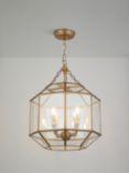 John Lewis Earle Glass Pendant Ceiling Light, Brass