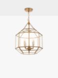 John Lewis Earle Glass Pendant Ceiling Light, Brass