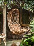 Nkuku Nesari Rattan Garden Hanging Chair, Natural
