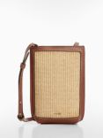 Mango Daura Raffia Effect Mobile Case, Medium Brown