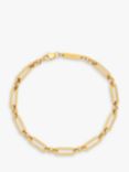 BARTLETT LONDON Men's Paperclip Chain Link Bracelet, Gold