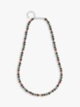 BARTLETT LONDON Men's Cord Tiger's Eye and Agate Beaded Necklace, Multi