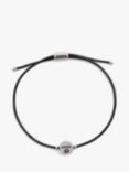 Coach Unisex Rexy Logo Leather Slider Bracelet, Black