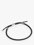 Coach Unisex Braided Leather Slider Bracelet, Black