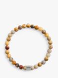 Coach Unisex Agate Beaded Stretch Bracelet, Brown