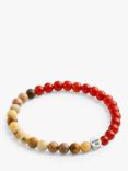 Coach Jasper and Wood Beaded Bracelet, Orange