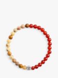 Coach Jasper and Wood Beaded Bracelet, Orange