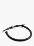 Coach Leather Braided Bracelet, Black