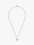 Coach Cube Pendant Curb Chain Necklace, Silver