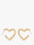 Coach Pavé Heart Hoop Earrings, Gold