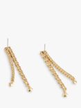 Coach Mixed Tennis Linear Earrings, Gold/Crystal