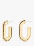 Coach Stitch Detail Oval Hoop Earrings, Gold