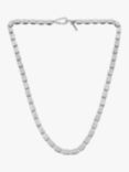 AllSaints Unisex Flat Hexagon Chain Necklace, Warm Silver