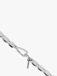 AllSaints Unisex Flat Hexagon Chain Necklace, Warm Silver