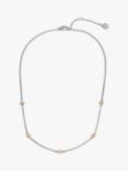 AllSaints Nugget Station Necklace, Silver/Gold