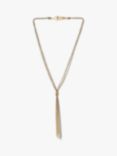 AllSaints Chain Wrap Y-Shaped Necklace, Warm Brass