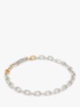 AllSaints Statement Pave Link Collar Necklace, Warm Silver