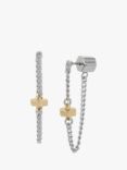 AllSaints Nugget Swag Chain Earrings, Silver/Gold