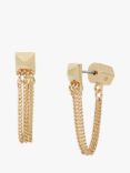 AllSaints Pyramid Chain Drop Earrings, Warm Brass