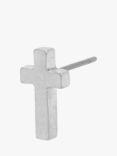 AllSaints Unisex Cross Single Earring, Warm Silver