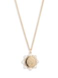 Lauren Ralph Lauren Pearl Crest Pendant Necklace, Gold