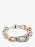 AllSaints Statement Pave Link Chain Bracelet, Warm Silver