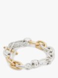 AllSaints Statement Pave Link Chain Bracelet, Warm Silver