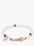 AllSaints Faux Rice Pearl Beaded Bracelet, Warm Brass