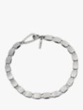 AllSaints Unisex Flat Hexagon Chain Bracelet, Warm Silver