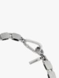 AllSaints Unisex Flat Hexagon Chain Bracelet, Warm Silver