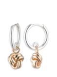 Lauren Ralph Lauren Knot Drop Hoop Earrings, Silver/Gold