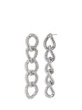 Lauren Ralph Lauren Pavé Link Linear Earrings, Rhodium/Clear