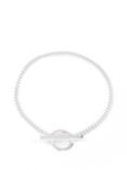 Lauren Ralph Lauren Sterling Silver Flex Logo Toggle Chain Bracelet, Silver