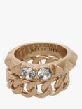 AllSaints Stackable Pyramid Studded Ring, Warm Brass, O