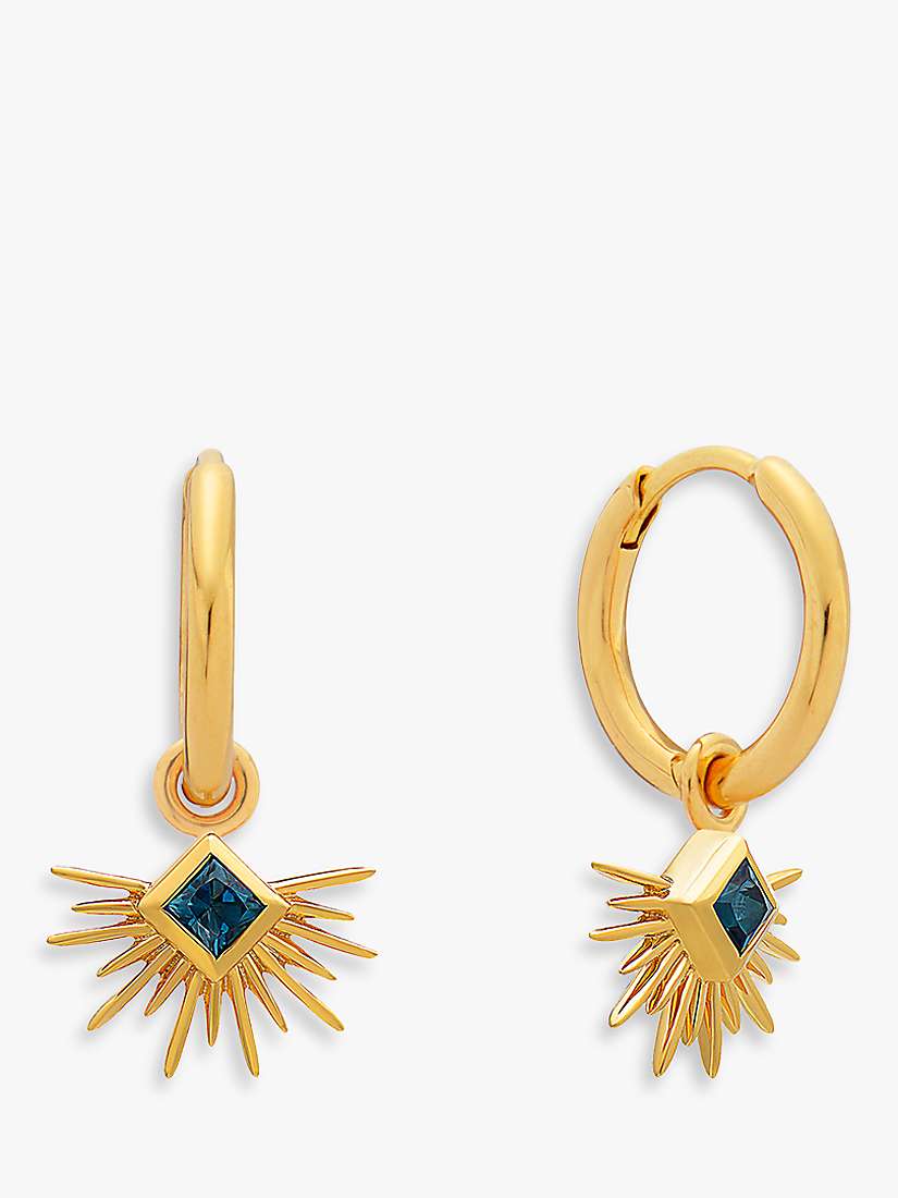 Buy Rachel Jackson London Electric Goddess Blue Topaz Huggie Hoop Earrings, Gold Online at johnlewis.com