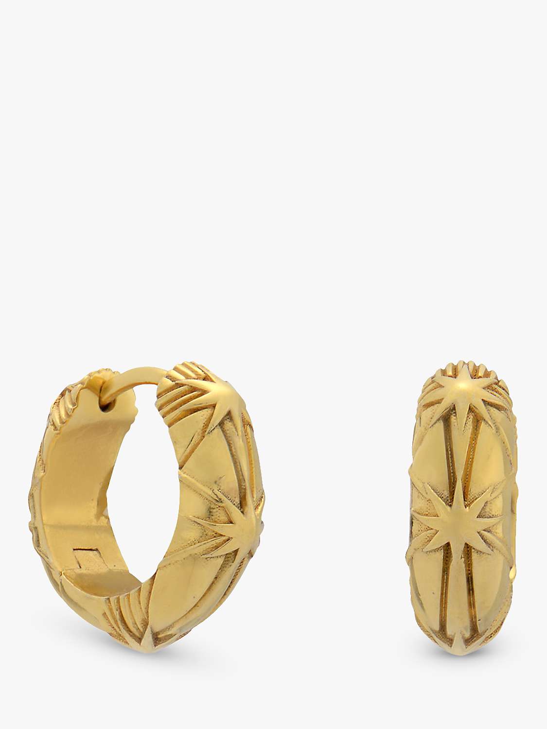 Buy Rachel Jackson London Star Bomb Chub Hoop Earrings, Gold Online at johnlewis.com