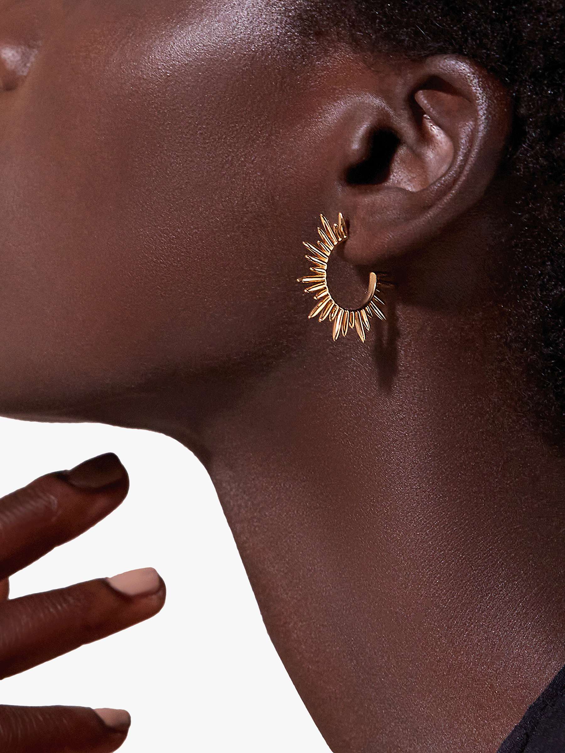 Buy Rachel Jackson London Electric Goddess Art Deco Sun Hoop Earrings, Gold Online at johnlewis.com