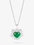 Rachel Jackson London Personalised Electric Love Birthstone Heart Sterling Silver Necklace