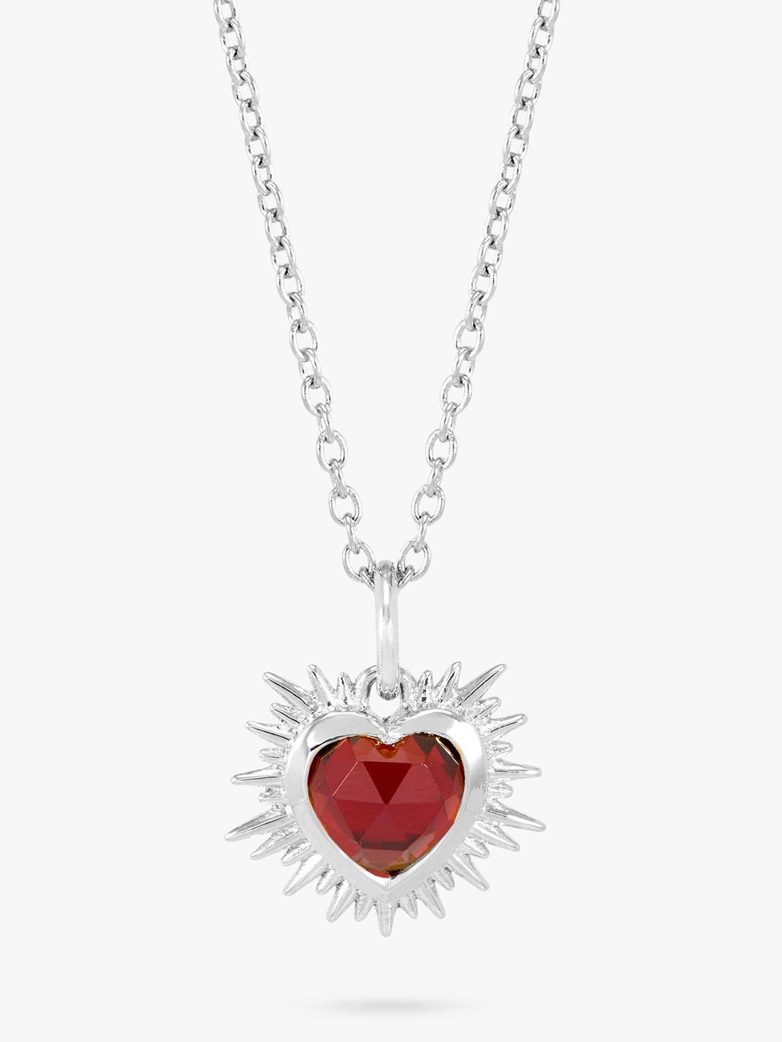 Buy Rachel Jackson London Personalised Electric Love Birthstone Heart Sterling Silver Necklace Online at johnlewis.com