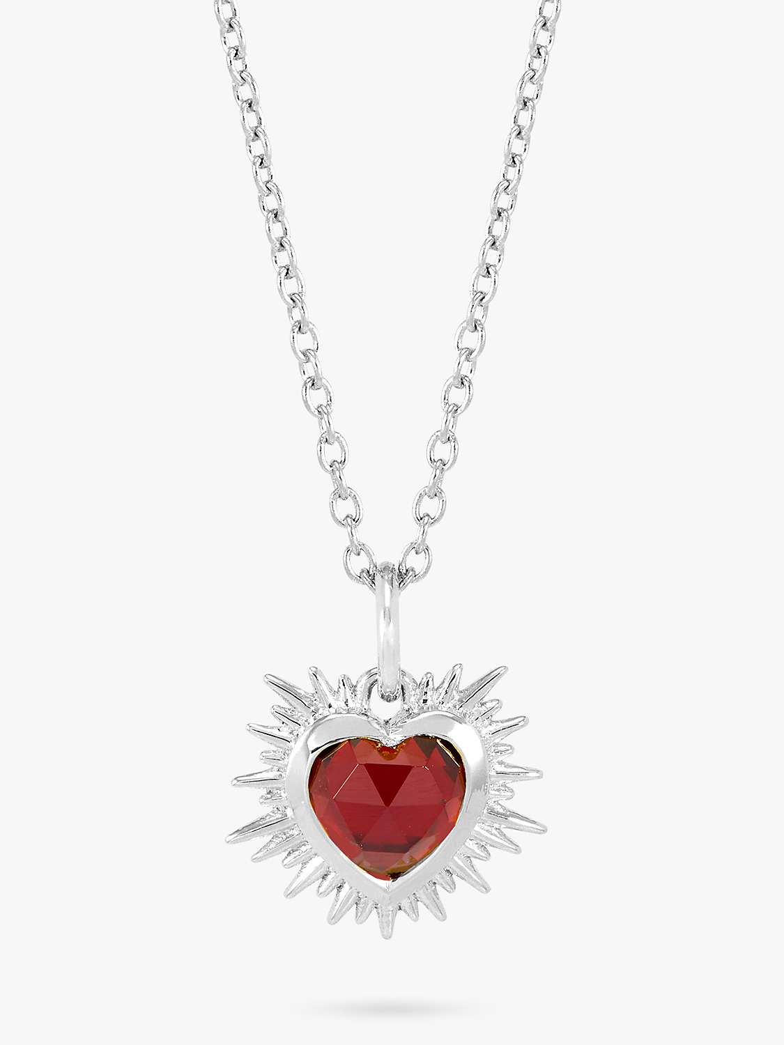 Buy Rachel Jackson London Personalised Electric Love Birthstone Heart Sterling Silver Necklace Online at johnlewis.com