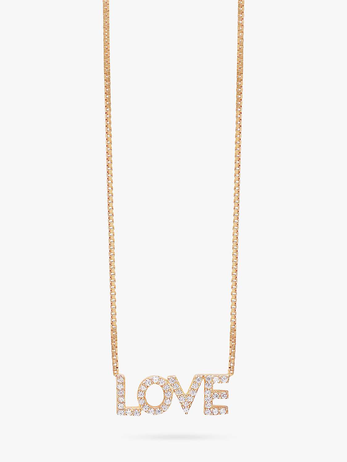 Buy Rachel Jackson London Solid Gold and Diamond Love Necklace, Gold Online at johnlewis.com