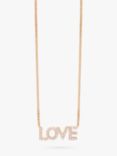 Rachel Jackson London Solid Gold and Diamond Love Necklace, Gold