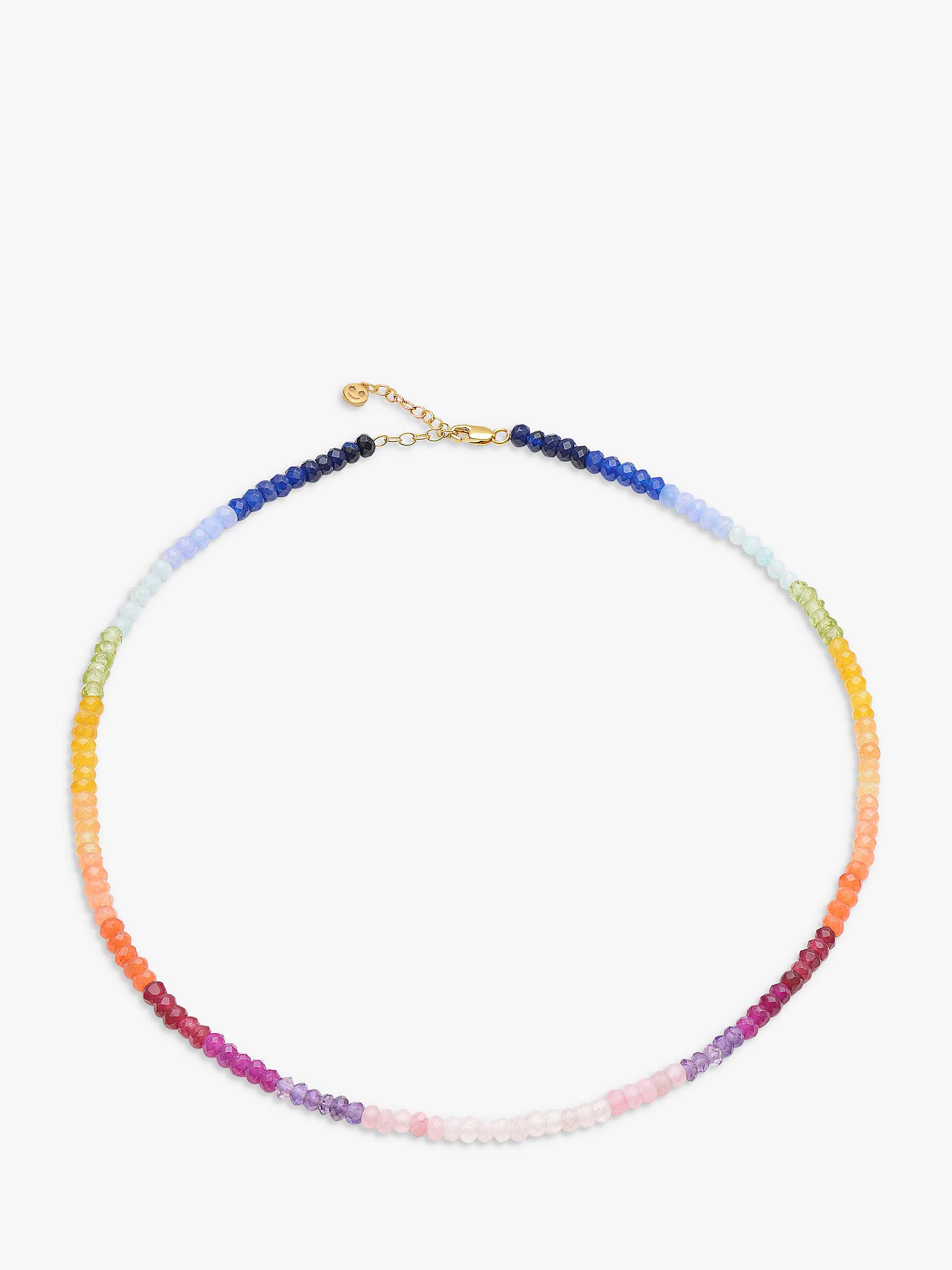 Buy Rachel Jackson London Rainbow Happy Face Gemstone Necklace, Gold/Multi Online at johnlewis.com