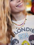 Rachel Jackson London Rainbow Happy Face Gemstone Necklace, Gold/Multi