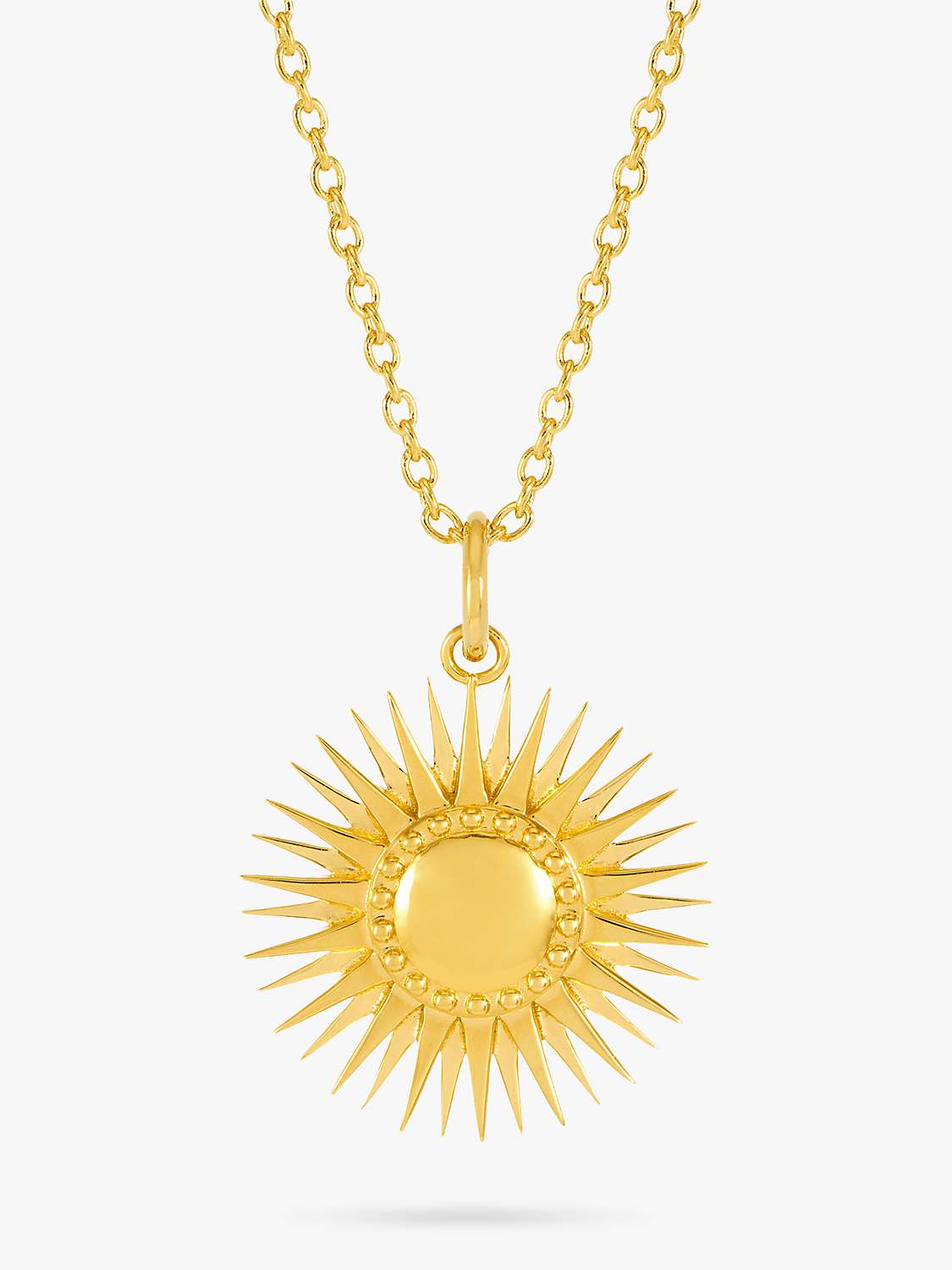 Buy Rachel Jackson London Personalised Art Deco Sun Necklace, Gold Online at johnlewis.com